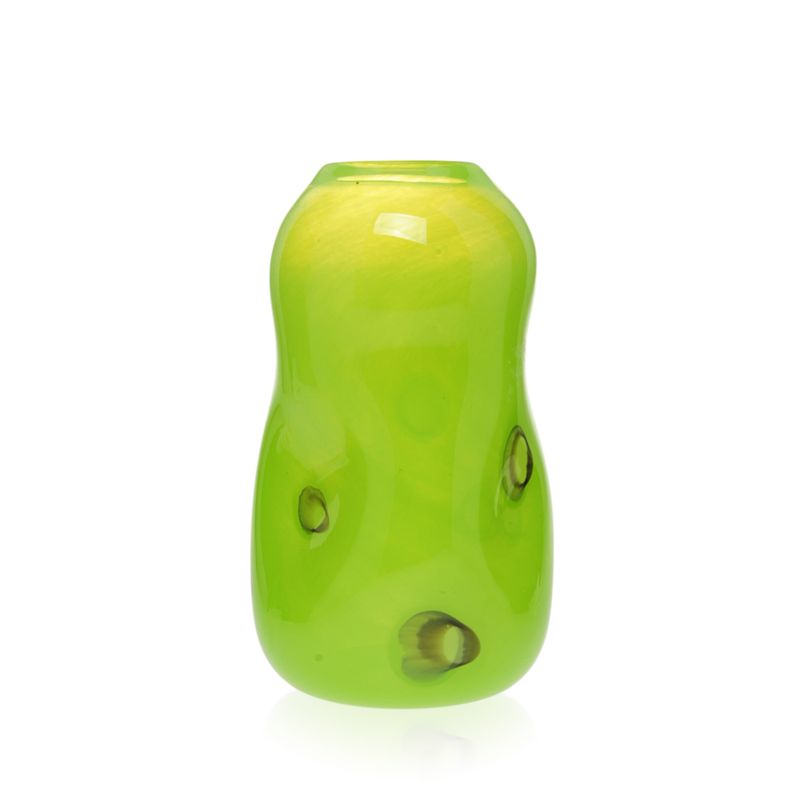 Kunstglass - Cirkus vase medium eplegrønn