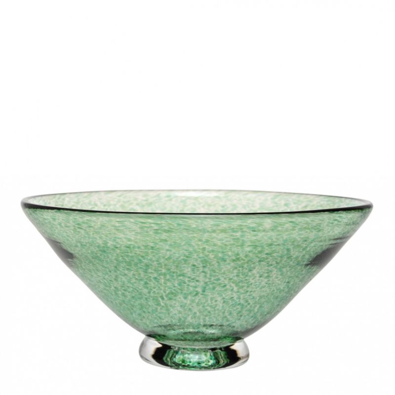Kunstglass - Lilje skål medium grønn