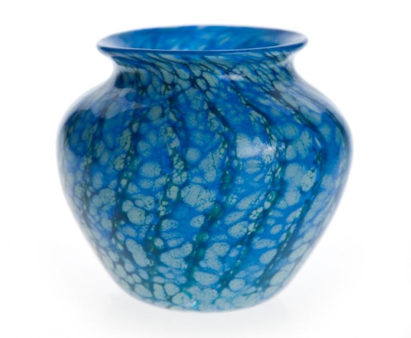 Kunstglass - bordlykt blå