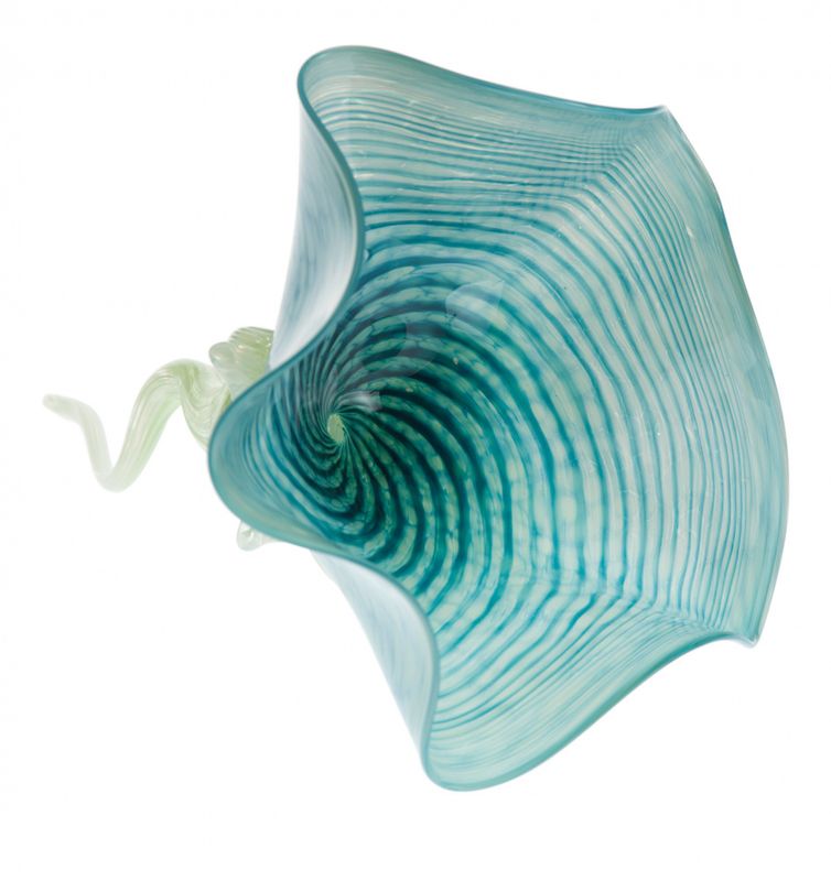 Glass skulptur - turkis blomst