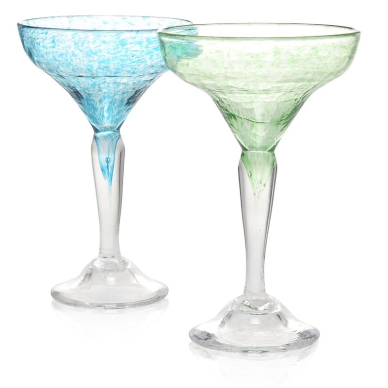 Kunstglass - Rustikk boble akvamarin