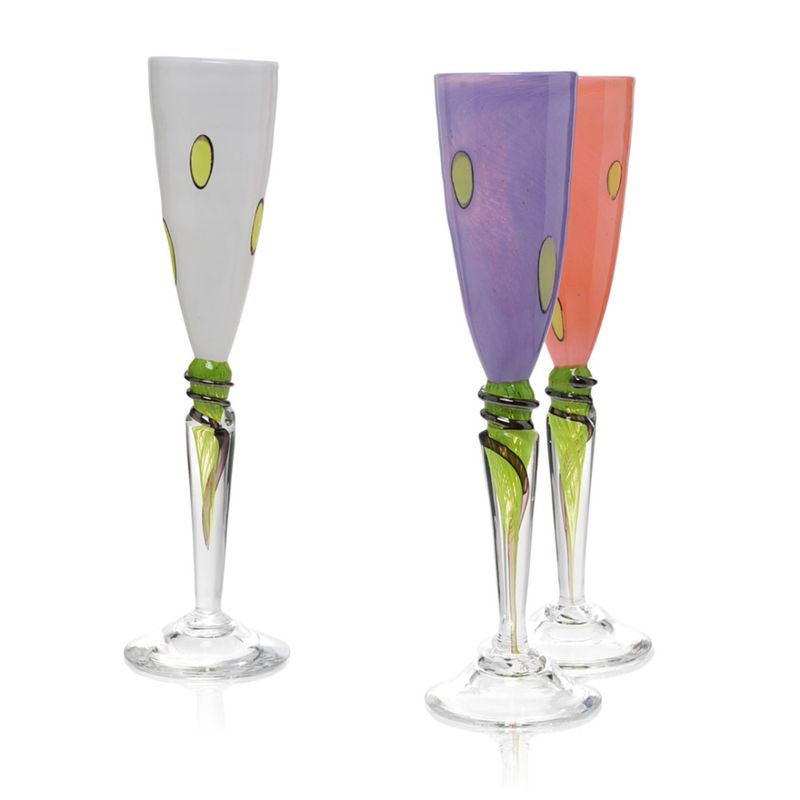 Kunstglass - Cirkus- hvit, medium