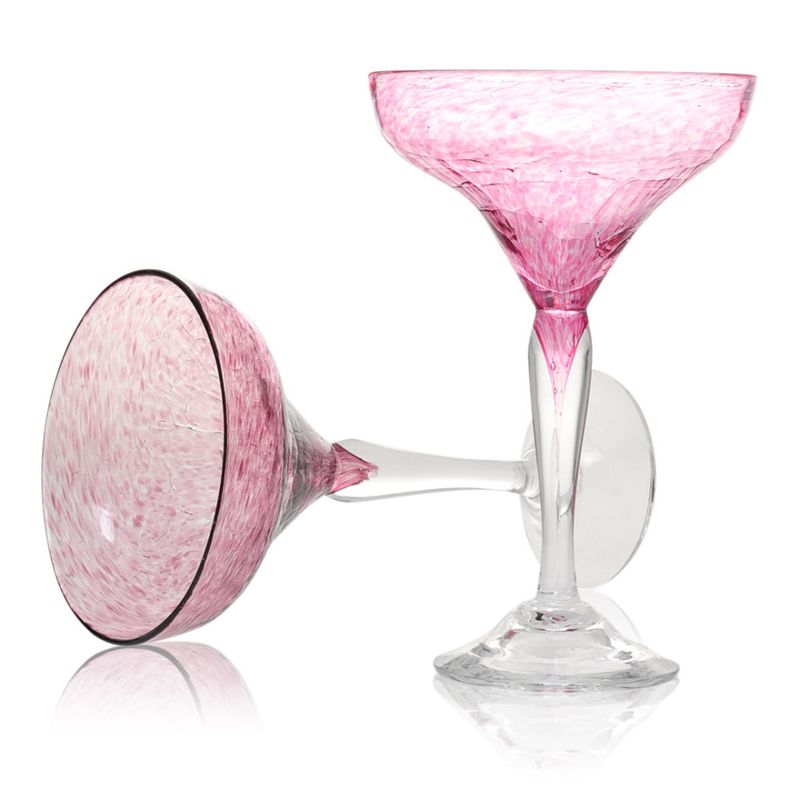 Kunstglass- Rustikk 1 rosa og 1 lilla 
