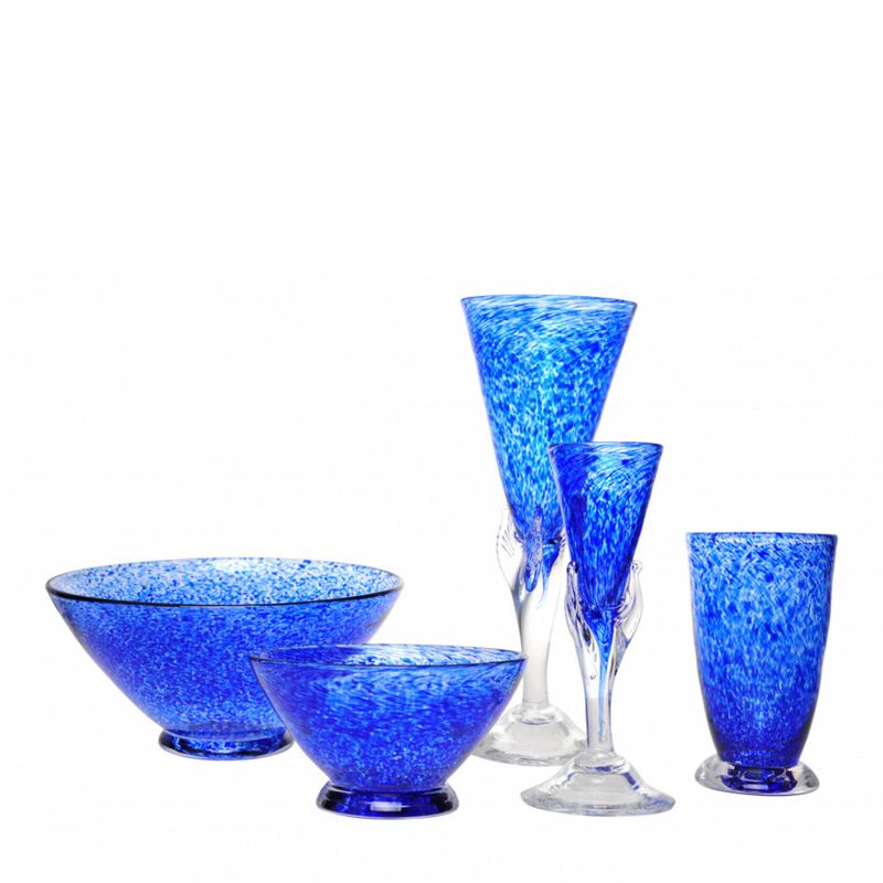 Kunstglass - Lilje blå stor 