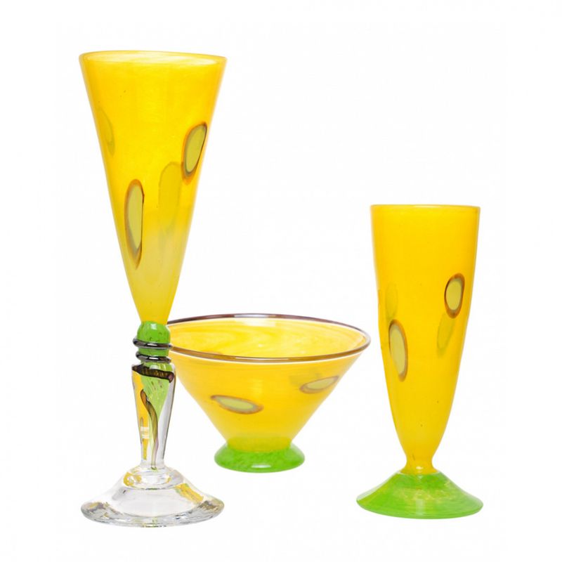 Kunstglass - cirkus - skål - hvit - liten