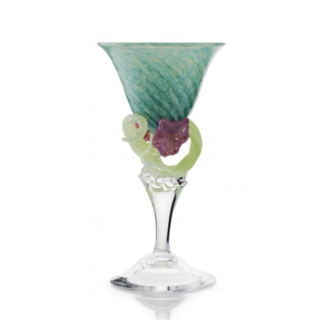 Hovedbilde Kunstglass - Turkis blomst