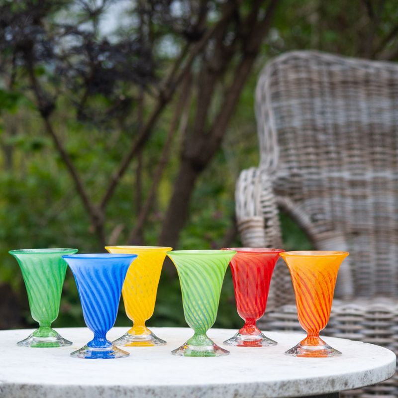 Kunstglass Sommerminner rød - små