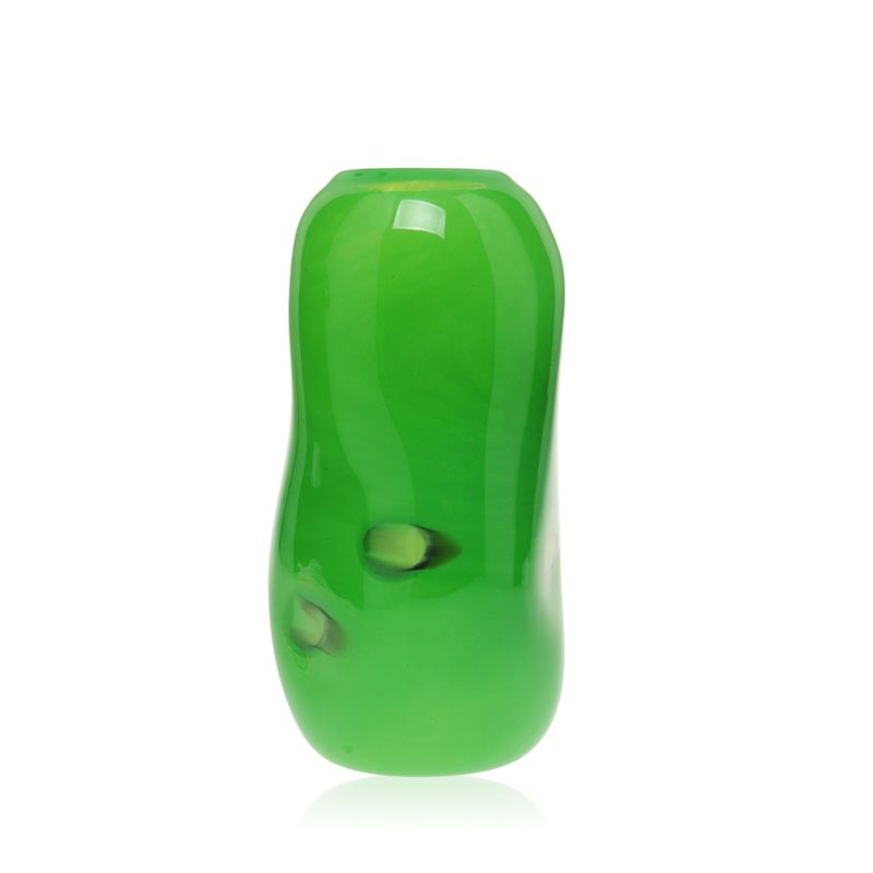 Kunstglass - Cirkus vase medium dyp grønn