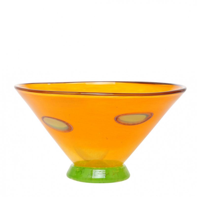 Kunstglass - cirkus - skål - orange - liten