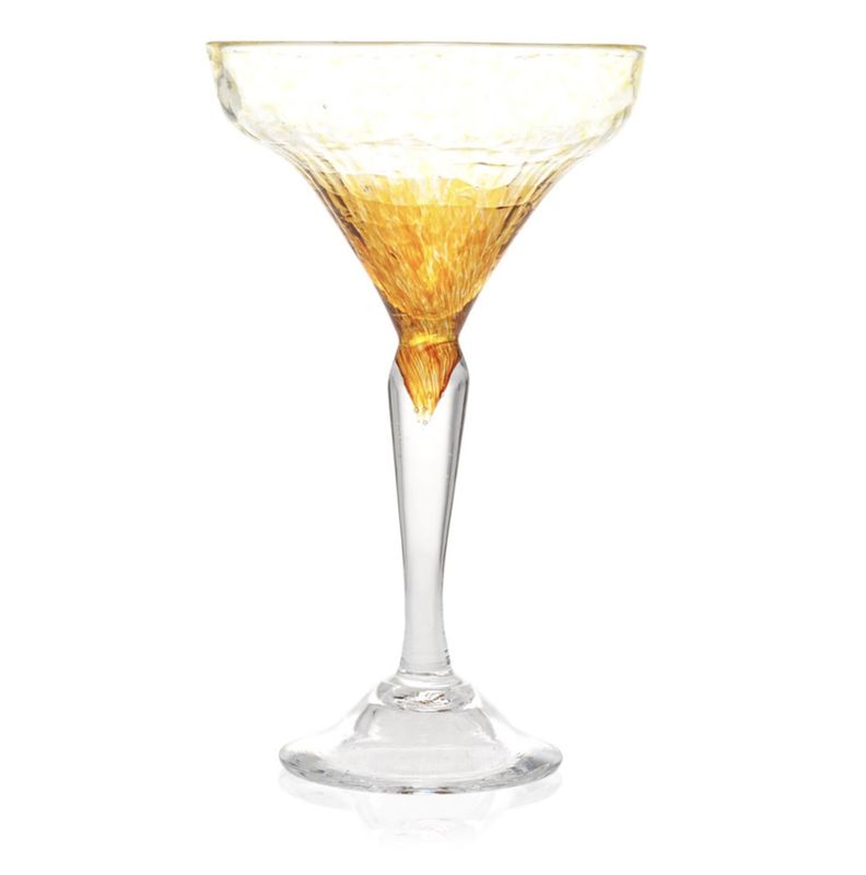 Kunstglass - Rustikk bobleglass gul