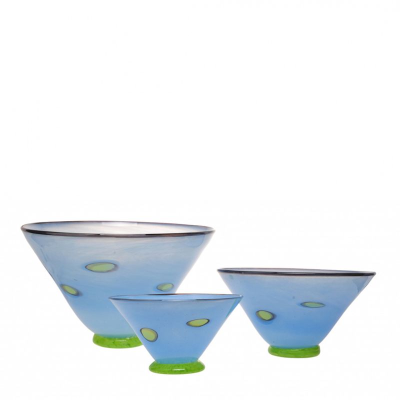 Kunstglass cirkus skål mørkblå liten