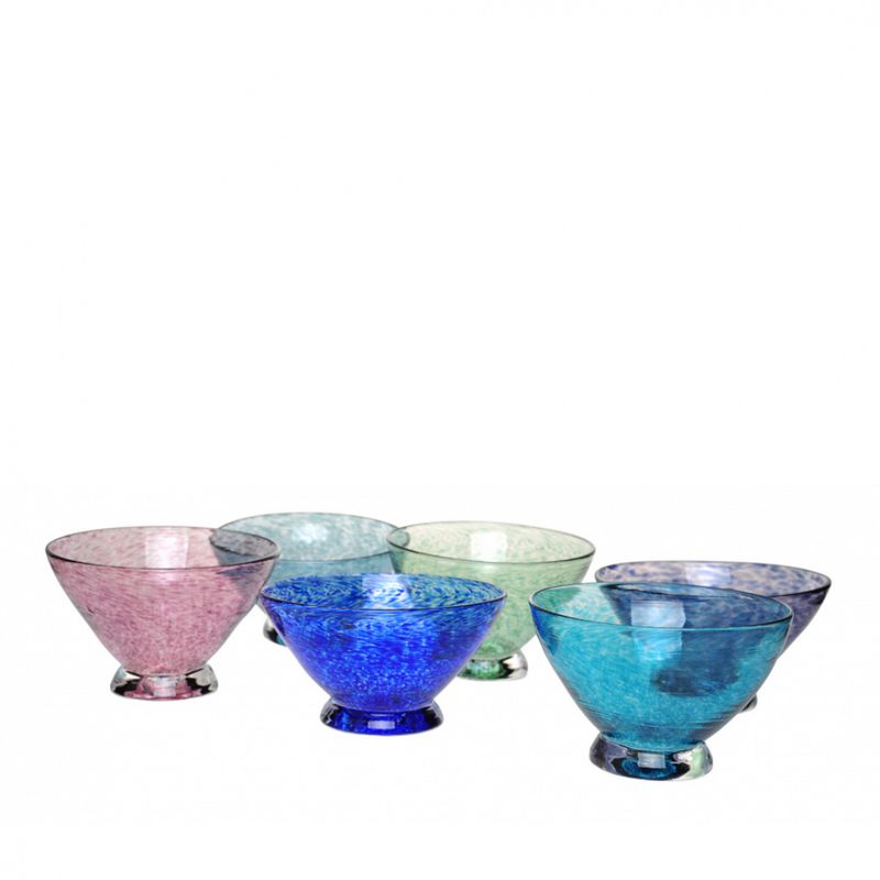 Kunstglass - Lilje skål liten lilla