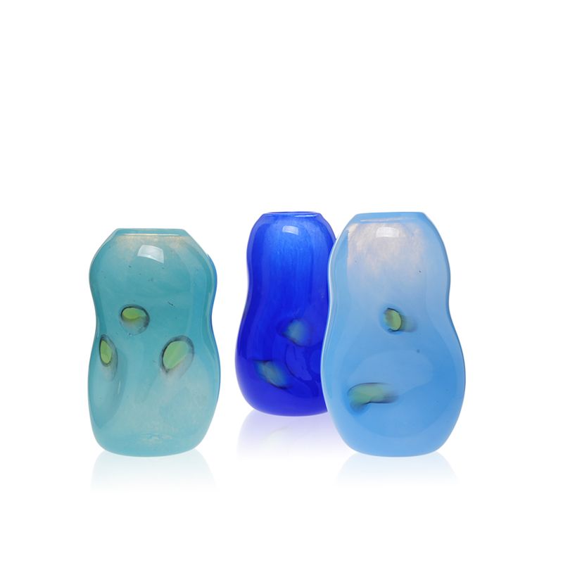 Kunstglass - Cirkus vase medium mørk blå