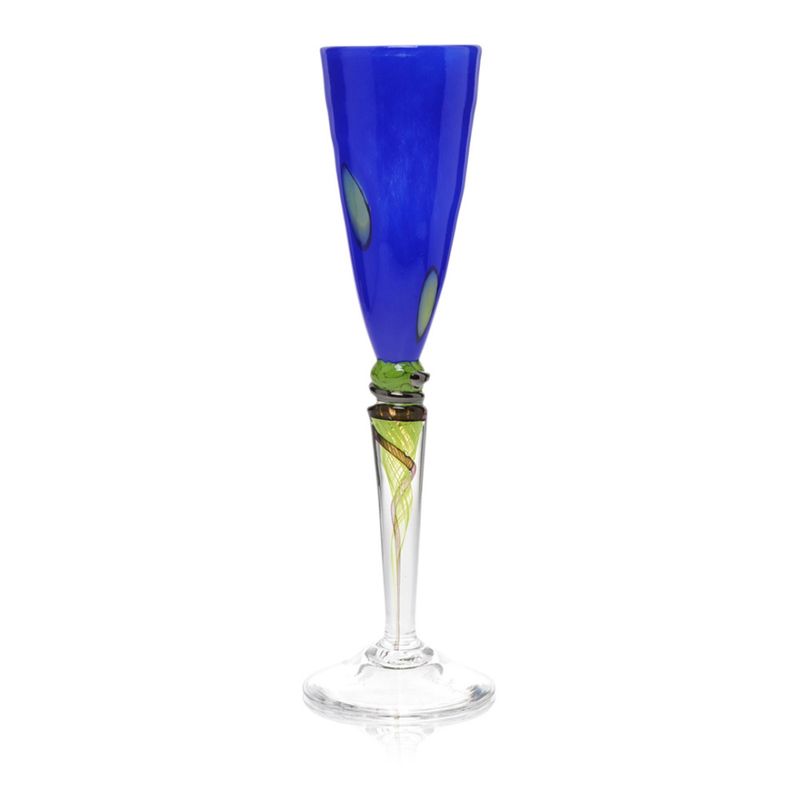 Kunstglass - Cirkus - mørkblå, medium