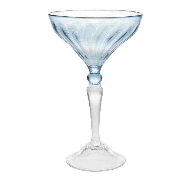 Hovedbilde Perlemor bobleglass. Blå.