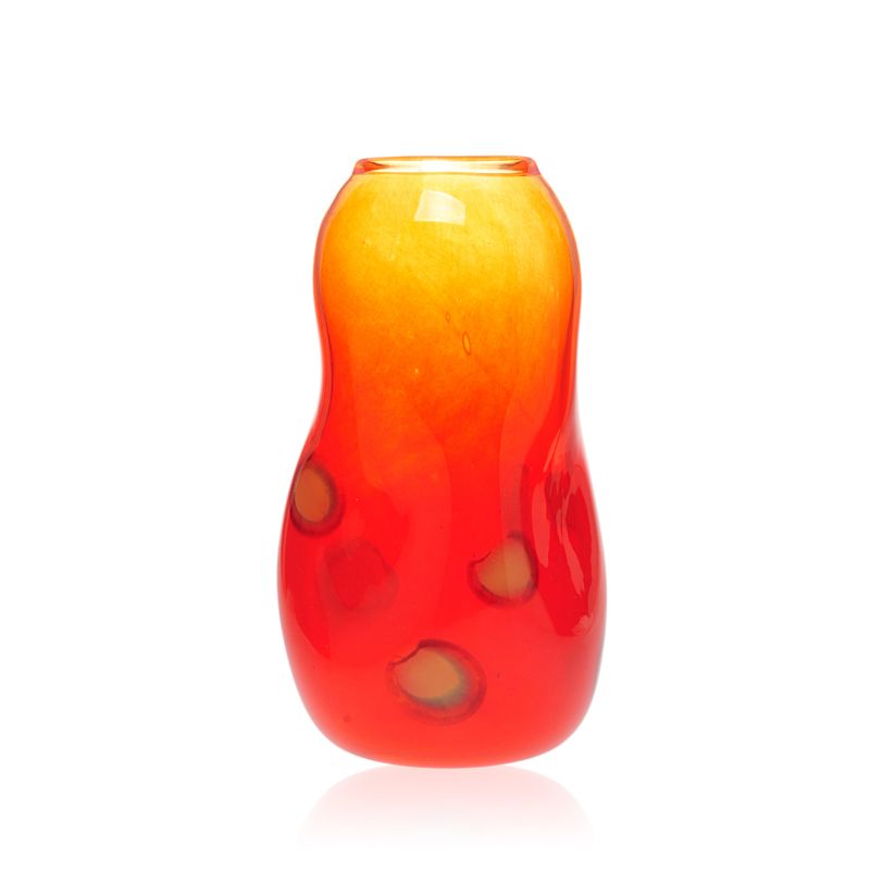 Kunstglass - Cirkus vase medium rød