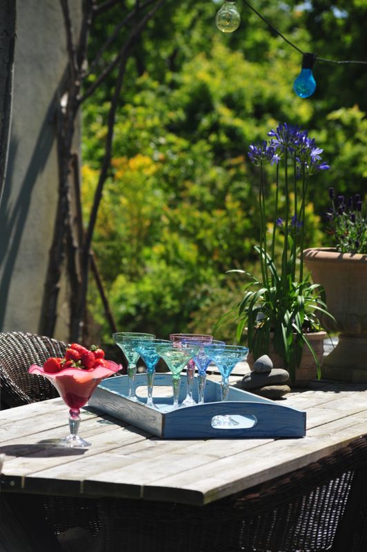 Kunstglass- Rustik boble orange